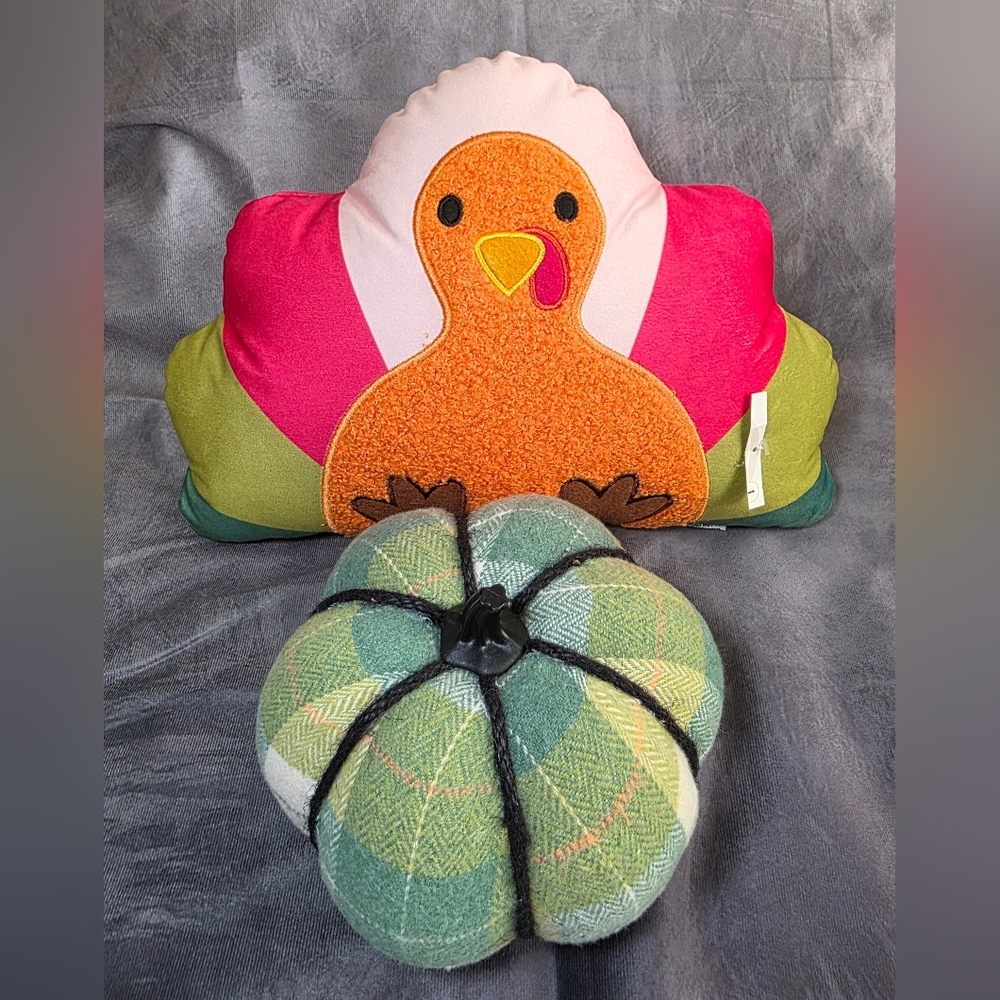 Turkey Thanksgiving Decorative Throw Pillow & Pumpkin Bundle- Target Bullseye